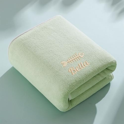 Personalized Pet Towel, Custom Embroidered Name Dog Towel, Super Absorbent by Colifolu