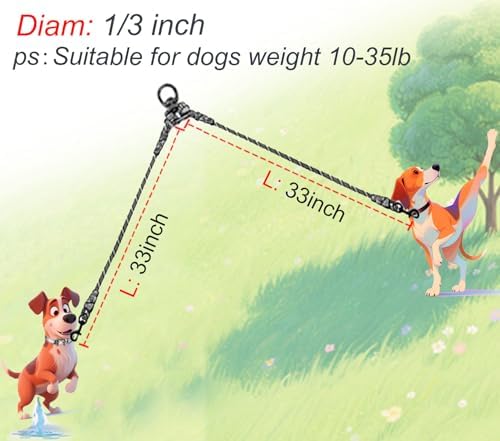 Double Dog Leash Coupler 1/3" Rope Extension - Image 3