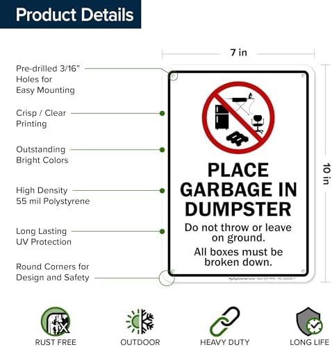 Place Garbage Inside Dumpster Do Not Throw Or Leave On Ground All Boxes - Image 6