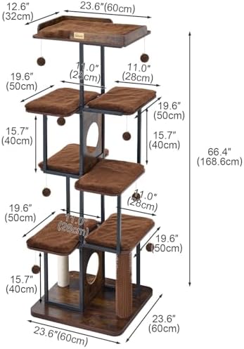 FourFurPets Large Cat Tree, 66.4" XXL Cat Tower - Image 6