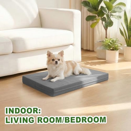 Waterproof Small Dog Bed Washable Orthopedic Wipeable Leather Crate Pad 24" - Image 4
