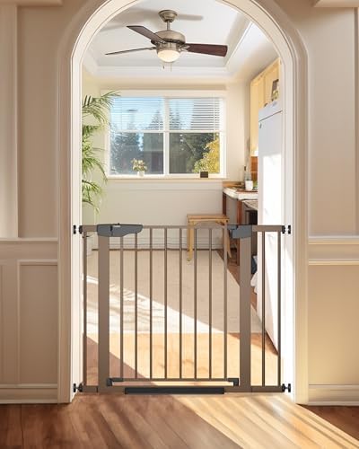 Cumbor 30-40.6 in Baby Gate for Stairs and Doorways, Dog Gate Indoor Brown by Cumbor