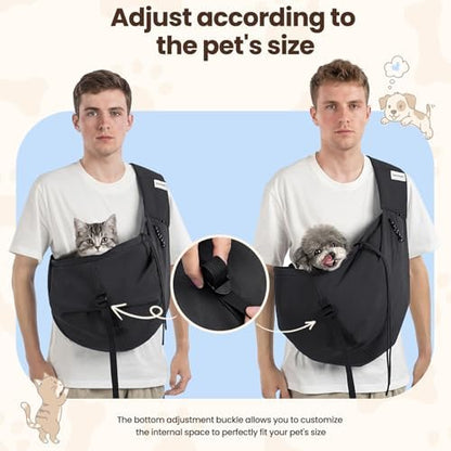 Dog Sling Carrier for Small Dogs & Cats, Pet Carrier Sling Bag - Image 5