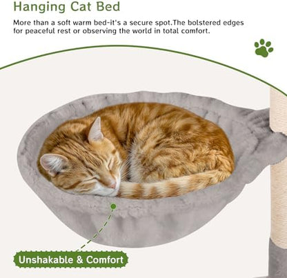68in Cat Tower with Sisal Scratching Posts & Plush Hammock - Image 4