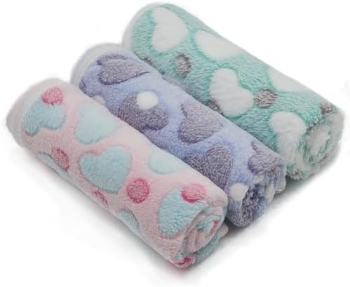 1 Pack 3 Puppy Blankets Super Soft Warm Sleep Mat Love Print Blanket Fluffy by SORKUT