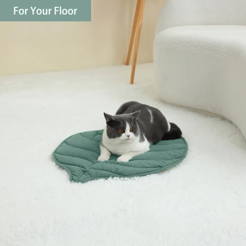 Letalong 30 X 20 Inch Leaf Shaped Cotton Cat Bed Pad, Warming Cat Mat, Pet - Image 7