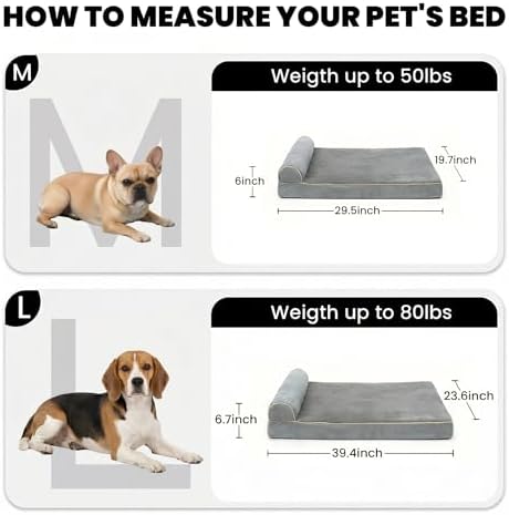 Orthopedic Medium Dog Bed 30 x 20Inch, Egg-Crate Memory Foam Pet Bed - Image 2