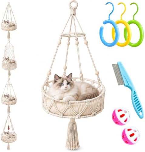 12-16in Boho Hanging Cat Hammock by Cxyrna