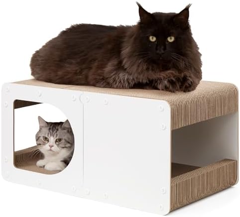 EHEYCIGA Cardboard Cat Scratcher House, 23-Inch Cat Scratch pad by EHEYCIGA