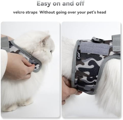 Cat Harness and Leash Set for Walking Escape Proof, Ocean Camo - Image 6