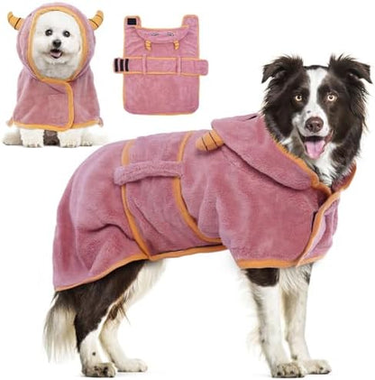 DENTRUN Dog Robes for After Bath Super Absorbent Fast Drying Coat by DENTRUN