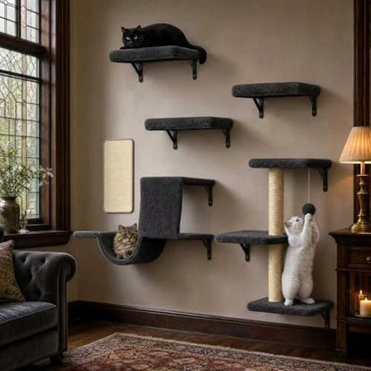 6-in-1 Wall Mounted Cat Climber Set by Unknown