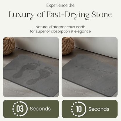 Quick Dry Shower Stone Bath Mat, Super Absorbent & Non-Slip 24 x 16 Inch - Image 5
