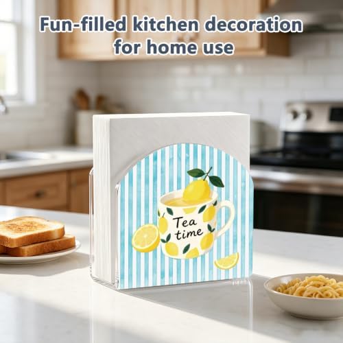 Lemon Tea Time Print Acrylic Napkin Holder - Image 3