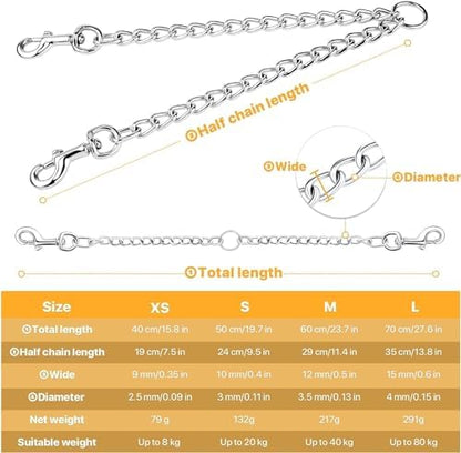PETTOM Heavy Duty 2 Way Dog Lead Metal Chain Double Pet Clip Leash Coupler 360° - Image 2