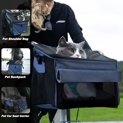 Pet Carrier Bicycle Basket Bag Pet Carrier/Booster Backpack - Image 2
