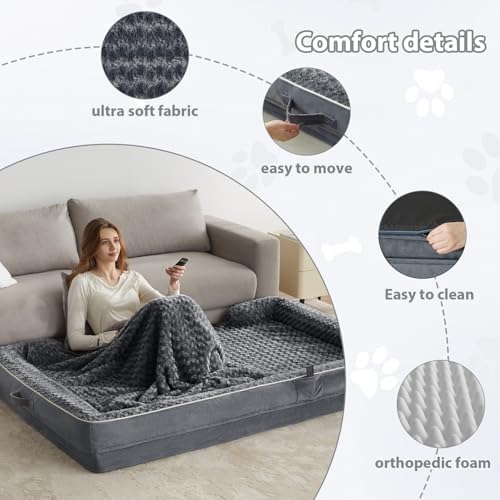 WNPETHOME Orthopedic Washable Human Dog Bed - Image 3