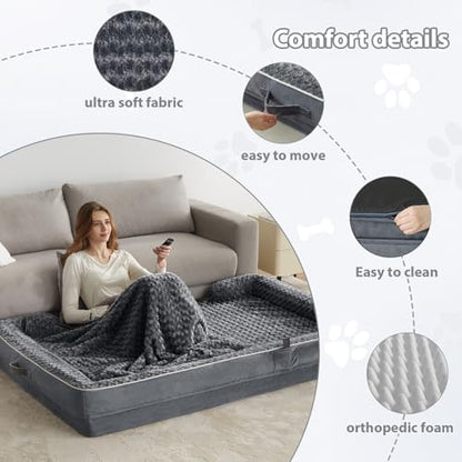 WNPETHOME Orthopedic Washable Human Dog Bed - Image 3