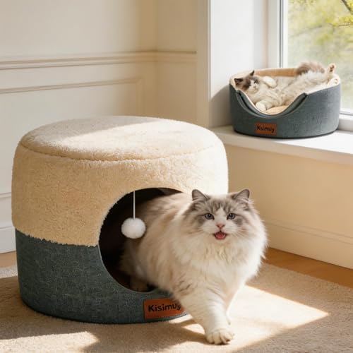 2-in-1 Foldable Cat Bed for Indoor Cats, Cat Cave & Sofa Bed by Unknown
