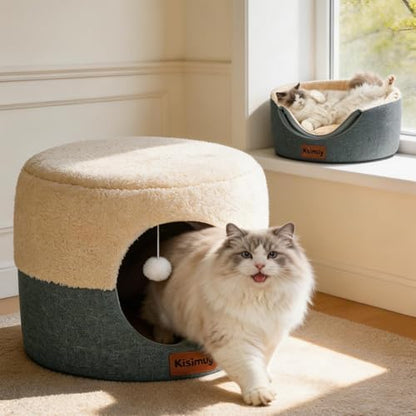 2-in-1 Foldable Cat Bed for Indoor Cats, Cat Cave & Sofa Bed by Unknown