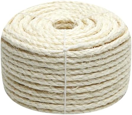 Natural Sisal Rope 1/4 Inch 32-Feet by Juomid