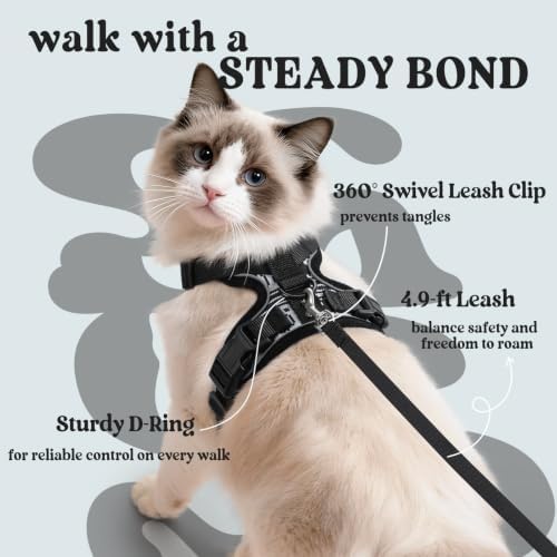 rabbitgoo Cat Harness and Leash Set, Escape Proof Vest, Pixel Tabby - Image 5