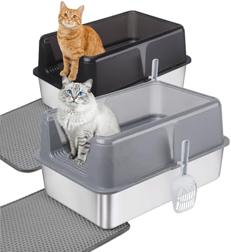 2 Pack Stainless Steel Cat Litter Box by Unknown