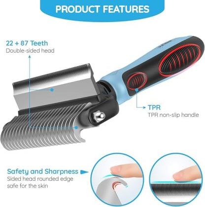 Pet Grooming Tool, 2 Sided Cat and Dog Brush - Image 2