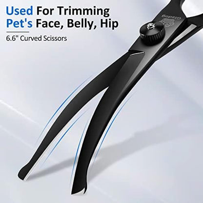 Dog Grooming Scissors Kit with Safety Round Tips, GLADOG Professional 6 in 1 - Image 4