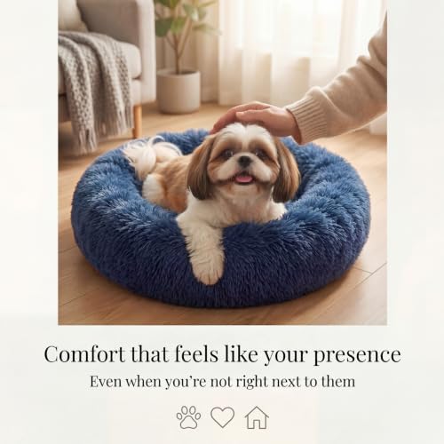 nononfish Plush Dog Bed for Small Dogs, Soft Calming Donut Bed - Image 2
