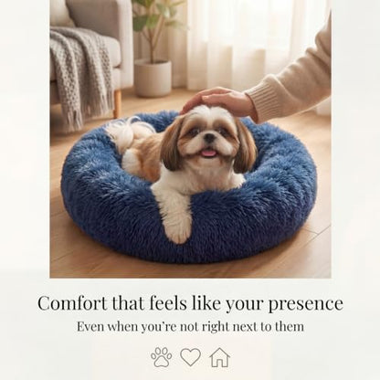 nononfish Plush Dog Bed for Small Dogs, Soft Calming Donut Bed - Image 2