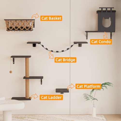 5-in-1 Cat Wall Shelves Set - Image 4