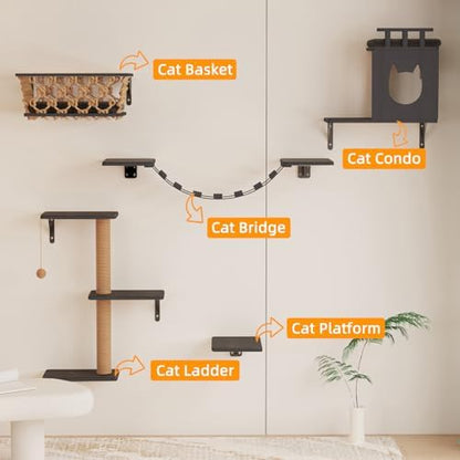 5-in-1 Cat Wall Shelves Set - Image 4