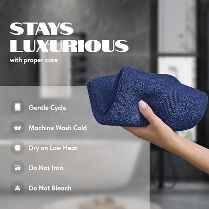 Wealuxe Navy Blue Hand Towels 16x27 - Image 6