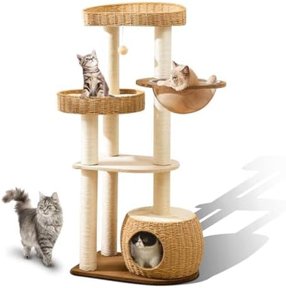 Modern Cat Tree for Large Cats, Sturdy Design by SHODMI