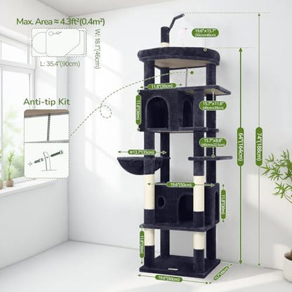 Globlazer Cat Tree for Large Adult Cats, Heavy Duty Indoor Cat Tower - Image 6