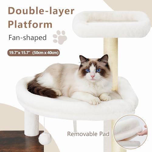 Gitelsnour Modern Cat Tree Tower, 2-Layer Condo & Perch, Big Hammock 102SR - Image 3