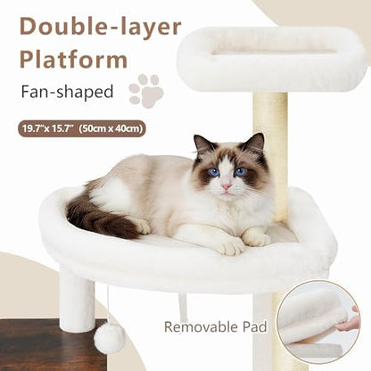 Gitelsnour Modern Cat Tree Tower, 2-Layer Condo & Perch, Big Hammock 102SR - Image 3