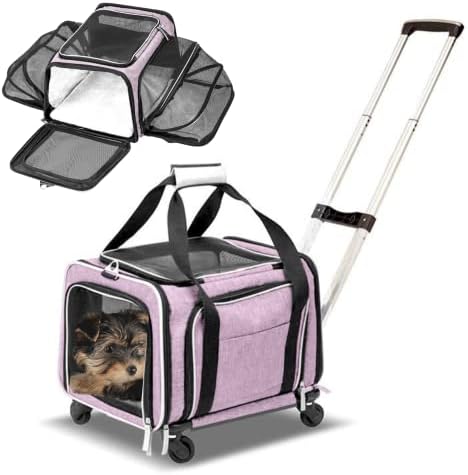 RUFF LIFE 101 Airline Approved Expandable Premium Pet Carrier on Wheels- Two by CozyCruiser
