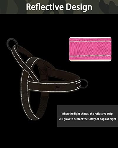 No Pull Dog Harness Pink for Small Medium Large Sized Dog, Reflective Escape - Image 4