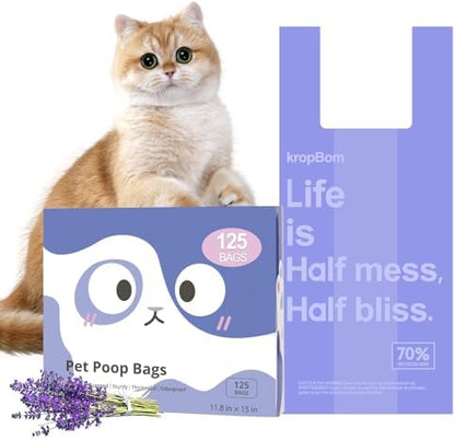 125 Count Cat Litter Bags Lavender Scented by KropBom