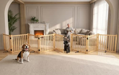 Wooden Freestanding Dog Gate by Oapety