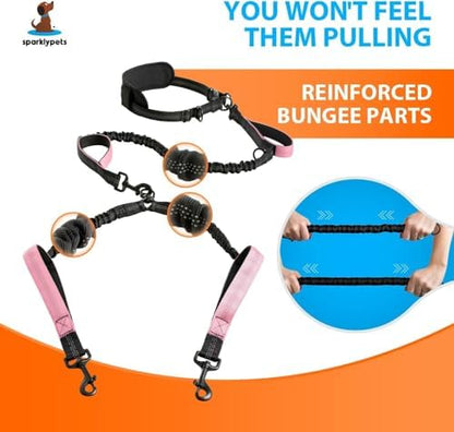 SparklyPets Hands Free Dual Dog Leash, Medium & Large - Image 3