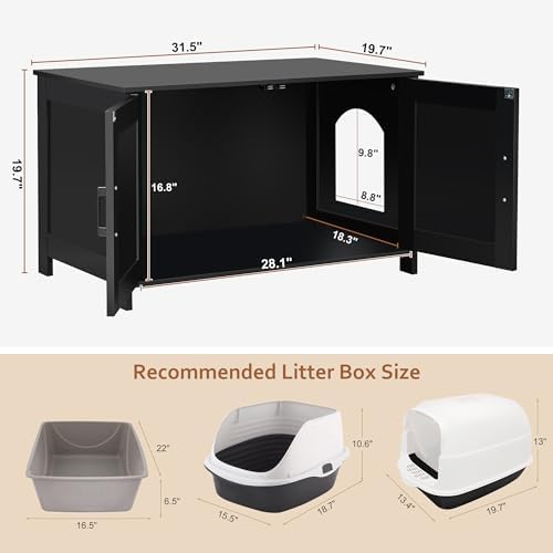 Homhedy 31.5" L Cat Litter Box Enclosure - Image 4