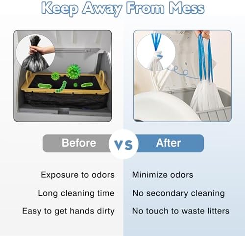 60 Count Self-Cleaning Cat Litter Box Liners Compatible - Image 5
