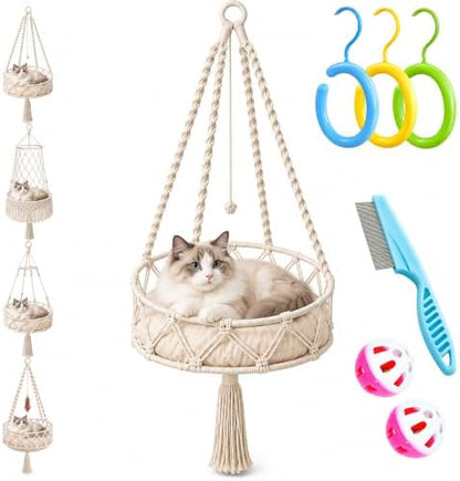 12-16in Boho Hanging Cat Hammock by Cxyrna