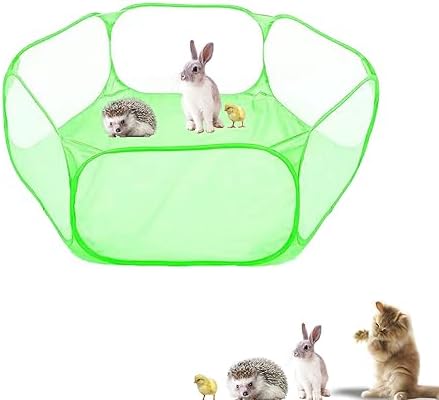Small Animals Playpen, Portable Pop-up Open Interactive Pet Tent, Indoor by Sheldamy