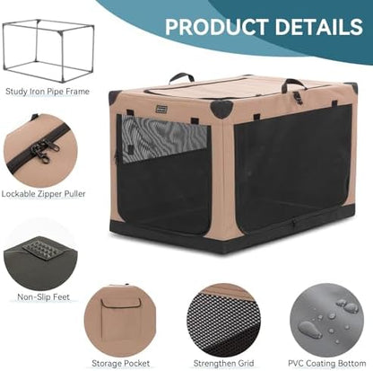 PETSFIT 36" Soft Portable Dog Crate – Patented Spiral Sturdy Frame, Collapsible - Image 5