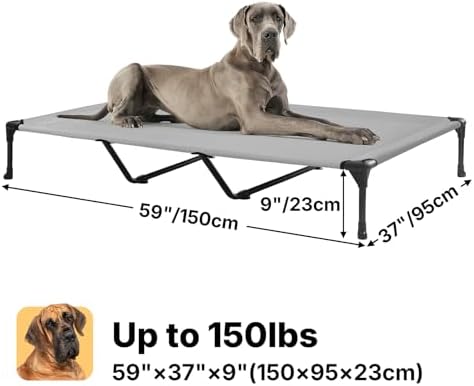 Veehoo Outdoor Elevated Dog Bed Large Sized Dogs, Cooling Raised Dog Cots - Image 6