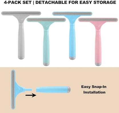 4-Pack Pet Hair Remover for Couch & Car, Double-Sided Silicone Lint Scraper Set - Image 7